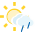 Sky condition: Cloudy intervals with light rain
