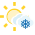 Sky condition: Cloudy intervals with light snow showers