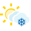 Cloudy intervals with light snow showers