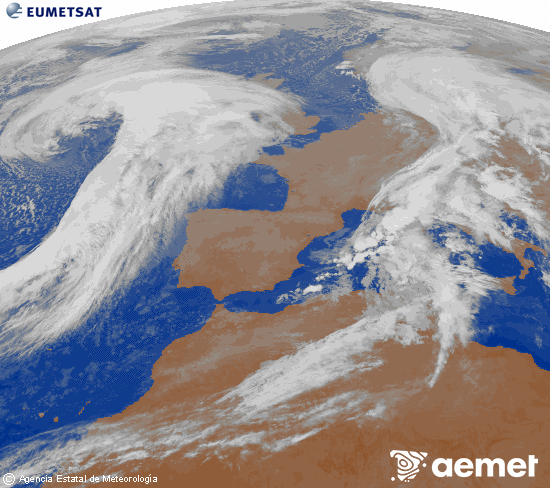 Imaxe da zona de Europa e Norte de frica da canle infravermella do satlite Meteosat operacional en 0N 0W, procesada para darlle cor. xoves, 30 outubro  2025 07:00