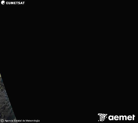 Esta imagen se genera utilizando informacin de los canales visibles del satlite METEOSAT perteneciente a la segunda generacin de satlites Meteosat (MSG). Por ese motivo, slo hay informacin en la zona iluminada por el sol. Adems, los canales han sido normalizados para que el brillo no dependa de la posicin del sol. Monday, 17 November  2025 19:00