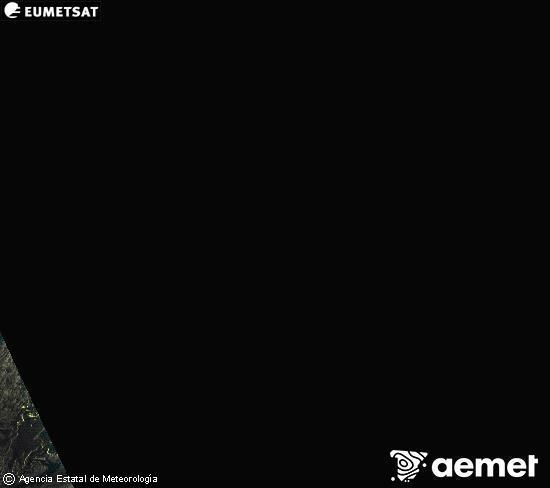 Esta imagen se genera utilizando informacin de los canales visibles del satlite METEOSAT perteneciente a la segunda generacin de satlites Meteosat (MSG). Por ese motivo, slo hay informacin en la zona iluminada por el sol. Adems, los canales han sido normalizados para que el brillo no dependa de la posicin del sol. viernes, 12 diciembre 2025 a las 19:00