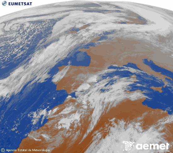 Imaxe da zona de Europa e Norte de �frica da canle infravermella do sat�lite Meteosat operacional en 0�N 0�W, procesada para darlle cor.&nbsp;domingo, 14 decembro  2025 16:00