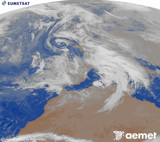 Imaxe da zona de Europa e Norte de �frica da canle infravermella do sat�lite Meteosat operacional en 0�N 0�W, procesada para darlle cor.&nbsp;luns, 22 decembro  2025 23:00