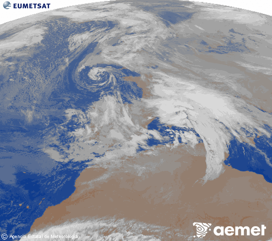 Imaxe da zona de Europa e Norte de �frica da canle infravermella do sat�lite Meteosat operacional en 0�N 0�W, procesada para darlle cor.&nbsp;martes, 23 decembro  2025 04:00