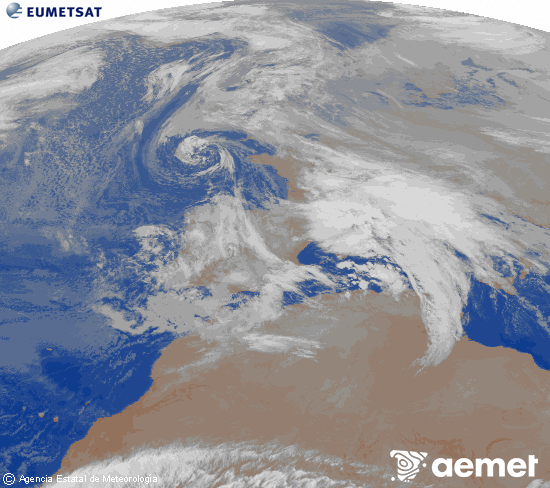 Imaxe da zona de Europa e Norte de �frica da canle infravermella do sat�lite Meteosat operacional en 0�N 0�W, procesada para darlle cor.&nbsp;martes, 23 decembro  2025 05:00