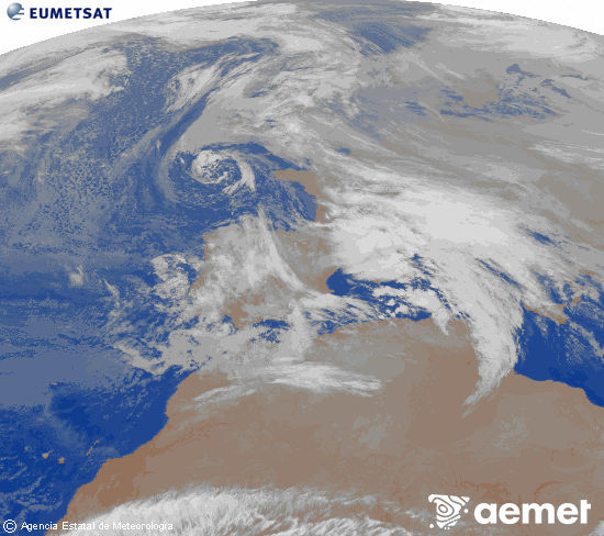 Imaxe da zona de Europa e Norte de �frica da canle infravermella do sat�lite Meteosat operacional en 0�N 0�W, procesada para darlle cor.&nbsp;martes, 23 decembro  2025 06:00