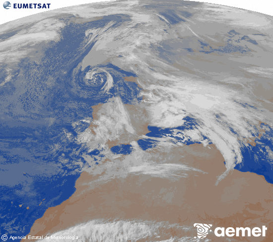 Imaxe da zona de Europa e Norte de �frica da canle infravermella do sat�lite Meteosat operacional en 0�N 0�W, procesada para darlle cor.&nbsp;martes, 23 decembro  2025 08:00