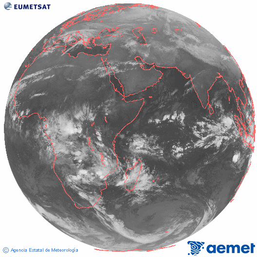 Oc�ano �ndico. Imagen global del canal infrarrojo (10.8&mu;m) de Meteosat, perteneciente a la serie MSG (Meteosat Segunda Generaci�n) y situado en 41.5° E.&nbsp;dimecres, 24 de desembre  2025 01:00
