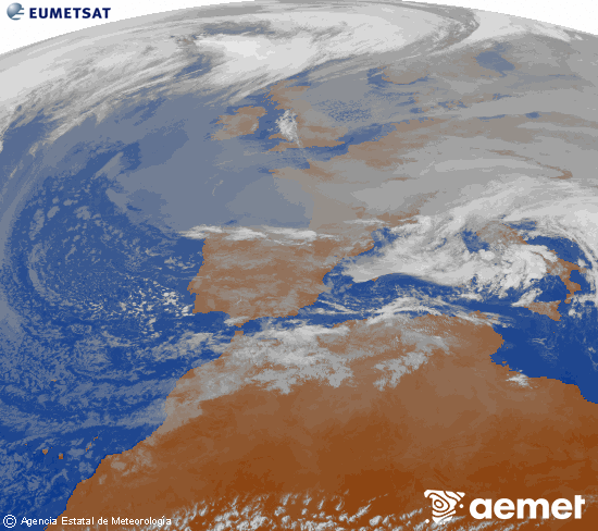 Imaxe da zona de Europa e Norte de �frica da canle infravermella do sat�lite Meteosat operacional en 0�N 0�W, procesada para darlle cor.&nbsp;m�rcores, 24 decembro  2025 12:00