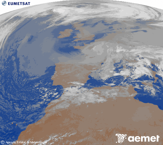 Imaxe da zona de Europa e Norte de �frica da canle infravermella do sat�lite Meteosat operacional en 0�N 0�W, procesada para darlle cor.&nbsp;m�rcores, 24 decembro  2025 22:00