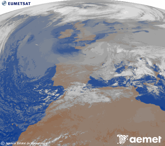 Imaxe da zona de Europa e Norte de �frica da canle infravermella do sat�lite Meteosat operacional en 0�N 0�W, procesada para darlle cor.&nbsp;m�rcores, 24 decembro  2025 23:00
