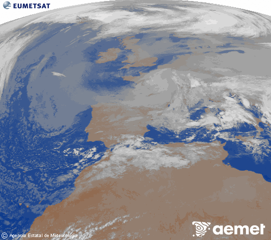 Imaxe da zona de Europa e Norte de �frica da canle infravermella do sat�lite Meteosat operacional en 0�N 0�W, procesada para darlle cor.&nbsp;xoves, 25 decembro  2025 00:00
