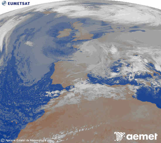 Imaxe da zona de Europa e Norte de �frica da canle infravermella do sat�lite Meteosat operacional en 0�N 0�W, procesada para darlle cor.&nbsp;xoves, 25 decembro  2025 03:00
