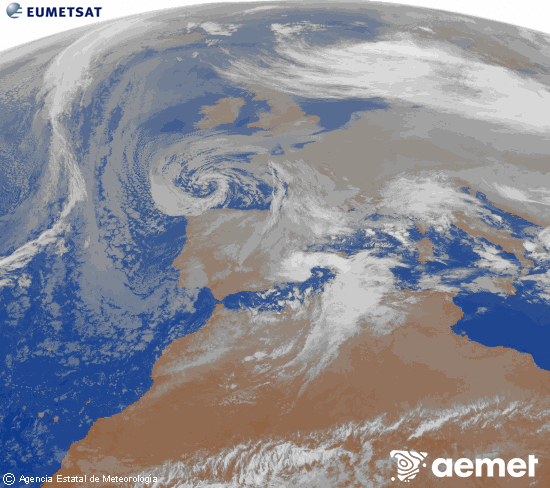 Imaxe da zona de Europa e Norte de �frica da canle infravermella do sat�lite Meteosat operacional en 0�N 0�W, procesada para darlle cor.&nbsp;xoves, 25 decembro  2025 19:00