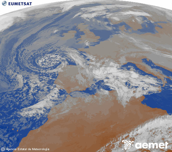 Imagen de la zona de Europa y Norte de �frica del canal infrarrojo del sat�lite Meteosat operacional en 0�N 0�W, procesada para darle color.&nbsp;ostirala, 2025ko abenduak 26, ordua: 10:00
