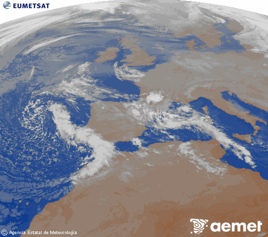 Imaxe da zona de Europa e Norte de �frica da canle infravermella do sat�lite Meteosat operacional en 0�N 0�W, procesada para darlle cor.&nbsp;s�bado , 27 decembro  2025 09:00