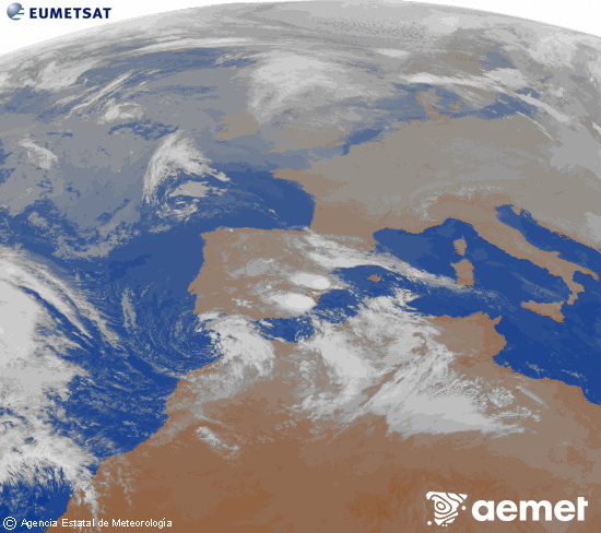Imaxe da zona de Europa e Norte de �frica da canle infravermella do sat�lite Meteosat operacional en 0�N 0�W, procesada para darlle cor.&nbsp;domingo, 28 decembro  2025 19:00