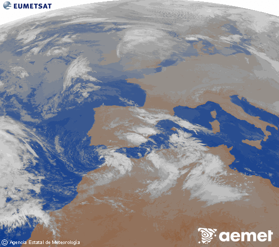Imaxe da zona de Europa e Norte de �frica da canle infravermella do sat�lite Meteosat operacional en 0�N 0�W, procesada para darlle cor.&nbsp;domingo, 28 decembro  2025 21:00