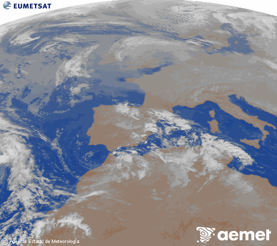 Imaxe da zona de Europa e Norte de �frica da canle infravermella do sat�lite Meteosat operacional en 0�N 0�W, procesada para darlle cor.&nbsp;luns, 29 decembro  2025 03:00