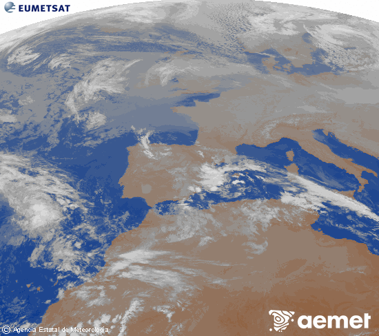 Imaxe da zona de Europa e Norte de �frica da canle infravermella do sat�lite Meteosat operacional en 0�N 0�W, procesada para darlle cor.&nbsp;luns, 29 decembro  2025 09:00