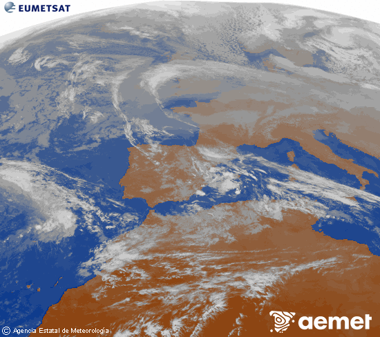 Imaxe da zona de Europa e Norte de �frica da canle infravermella do sat�lite Meteosat operacional en 0�N 0�W, procesada para darlle cor.&nbsp;luns, 29 decembro  2025 15:00