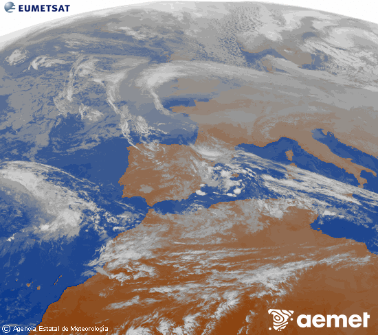 Imaxe da zona de Europa e Norte de �frica da canle infravermella do sat�lite Meteosat operacional en 0�N 0�W, procesada para darlle cor.&nbsp;luns, 29 decembro  2025 16:00