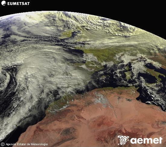 Esta imagen se genera utilizando informaci�n de los canales visibles del sat�lite METEOSAT perteneciente a la segunda generaci�n de sat�lites Meteosat (MSG). Por ese motivo, s�lo hay informaci�n en la zona iluminada por el sol. Adem�s, los canales han sido normalizados para que el brillo no dependa de la posici�n del sol.&nbsp;jeudi, 1 janvier  2026 15:00