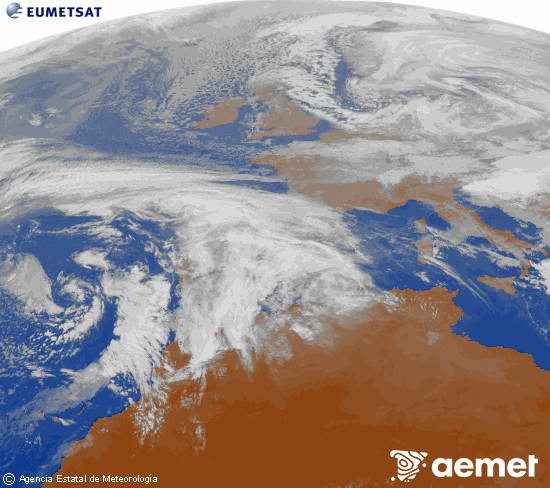 Imaxe da zona de Europa e Norte de �frica da canle infravermella do sat�lite Meteosat operacional en 0�N 0�W, procesada para darlle cor.&nbsp;venres, 2 xaneiro  2026 14:00