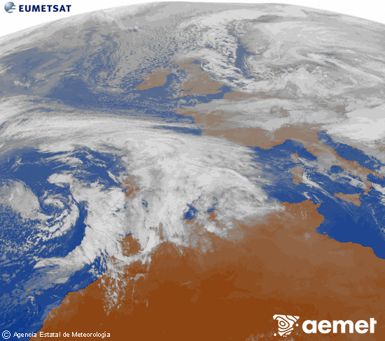Imaxe da zona de Europa e Norte de �frica da canle infravermella do sat�lite Meteosat operacional en 0�N 0�W, procesada para darlle cor.&nbsp;venres, 2 xaneiro  2026 15:00