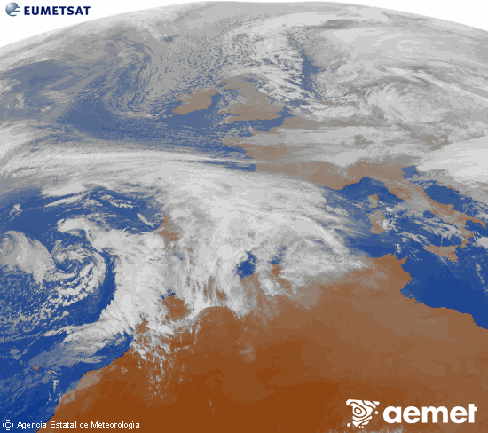 Imaxe da zona de Europa e Norte de �frica da canle infravermella do sat�lite Meteosat operacional en 0�N 0�W, procesada para darlle cor.&nbsp;venres, 2 xaneiro  2026 16:00