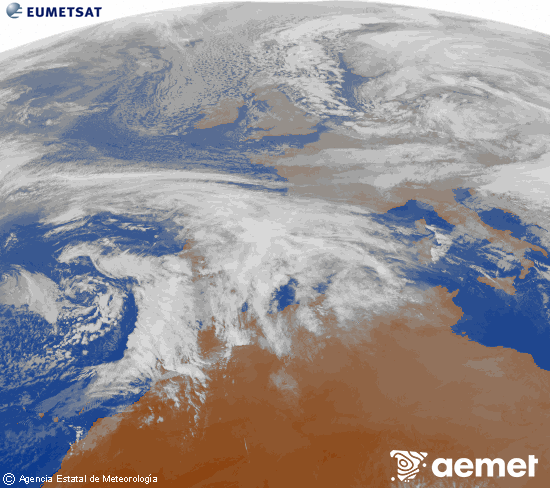 Imaxe da zona de Europa e Norte de �frica da canle infravermella do sat�lite Meteosat operacional en 0�N 0�W, procesada para darlle cor.&nbsp;venres, 2 xaneiro  2026 17:00