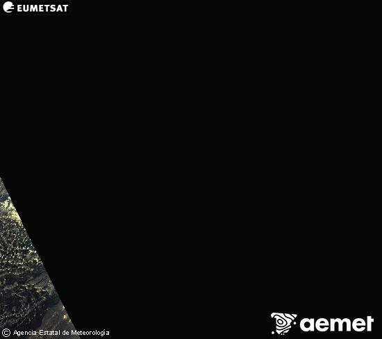 Esta imaxe x�rase utilizando informaci�n das canles visibles do sat�lite METEOSAT pertencente � segunda xeraci�n de sat�lites  Meteosat (MSX). Por ese motivo, s� hai informaci�n na zona iluminada polo sol. Ademais, as canles foron normalizadas para que o brillo non dependa da posici�n do sol.&nbsp;venres, 2 xaneiro  2026 19:00