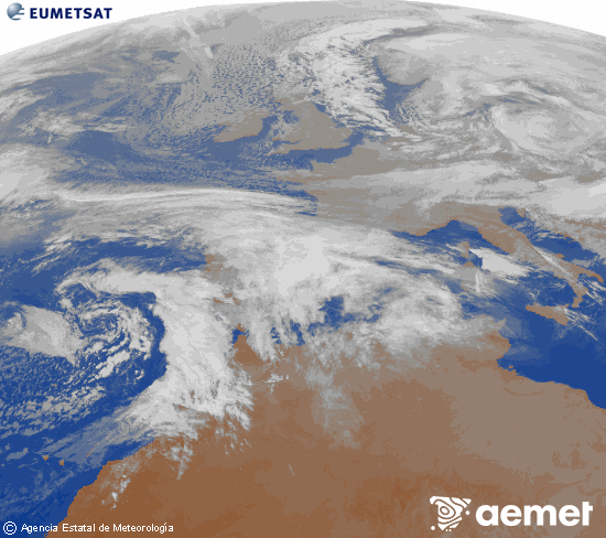 Imaxe da zona de Europa e Norte de �frica da canle infravermella do sat�lite Meteosat operacional en 0�N 0�W, procesada para darlle cor.&nbsp;venres, 2 xaneiro  2026 19:00