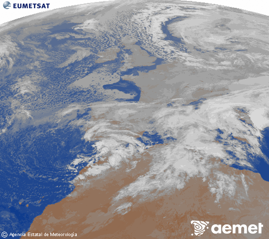Imaxe da zona de Europa e Norte de �frica da canle infravermella do sat�lite Meteosat operacional en 0�N 0�W, procesada para darlle cor.&nbsp;domingo, 4 xaneiro  2026 04:00