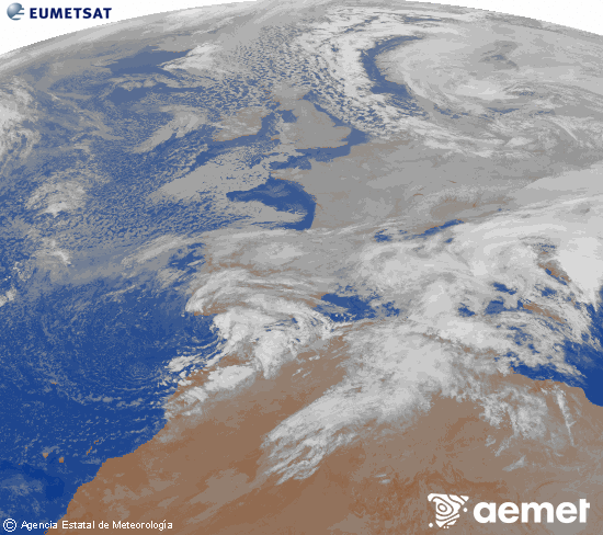 Imaxe da zona de Europa e Norte de �frica da canle infravermella do sat�lite Meteosat operacional en 0�N 0�W, procesada para darlle cor.&nbsp;domingo, 4 xaneiro  2026 05:00