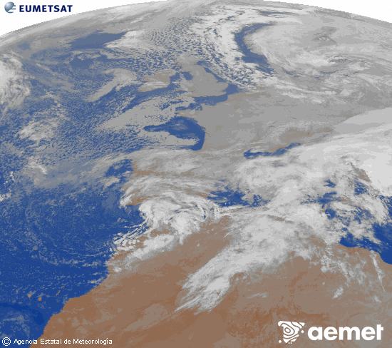 Imaxe da zona de Europa e Norte de �frica da canle infravermella do sat�lite Meteosat operacional en 0�N 0�W, procesada para darlle cor.&nbsp;domingo, 4 xaneiro  2026 06:00