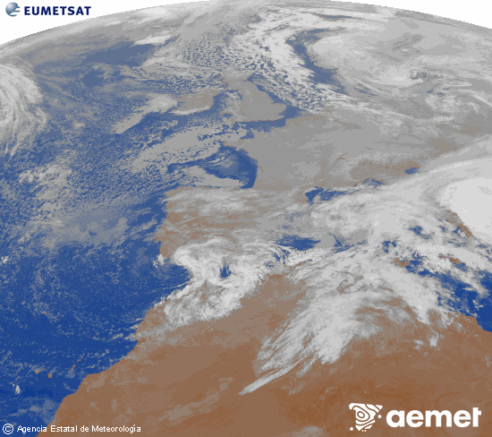 Imaxe da zona de Europa e Norte de �frica da canle infravermella do sat�lite Meteosat operacional en 0�N 0�W, procesada para darlle cor.&nbsp;domingo, 4 xaneiro  2026 09:00