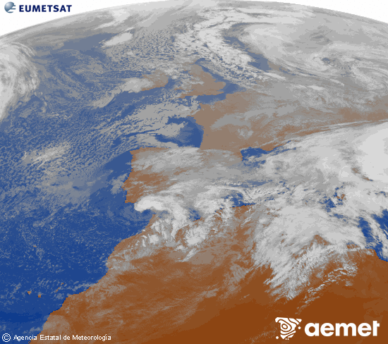 Imaxe da zona de Europa e Norte de �frica da canle infravermella do sat�lite Meteosat operacional en 0�N 0�W, procesada para darlle cor.&nbsp;domingo, 4 xaneiro  2026 13:00