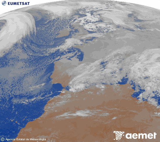 Imagen de la zona de Europa y Norte de �frica del canal infrarrojo del sat�lite Meteosat operacional en 0�N 0�W, procesada para darle color.&nbsp;astelehena, 2026ko urtarrilak 05, ordua: 04:00