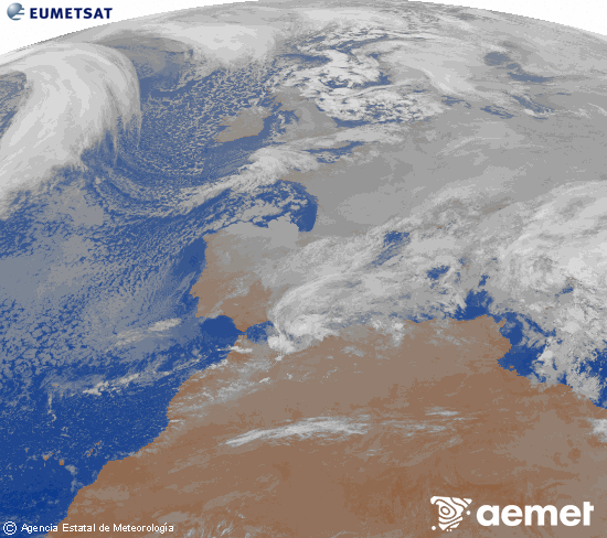 Imagen de la zona de Europa y Norte de �frica del canal infrarrojo del sat�lite Meteosat operacional en 0�N 0�W, procesada para darle color.&nbsp;astelehena, 2026ko urtarrilak 05, ordua: 05:00