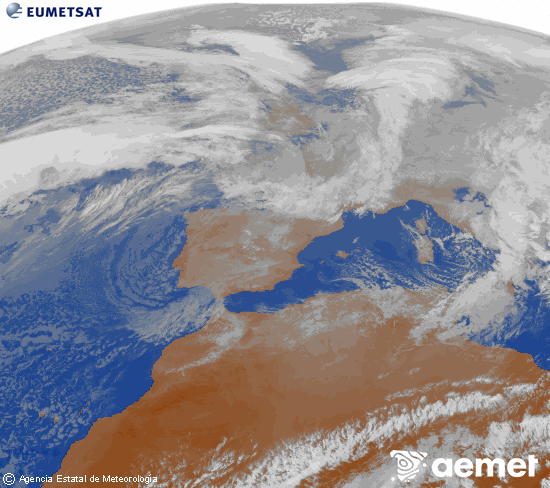 Imaxe da zona de Europa e Norte de �frica da canle infravermella do sat�lite Meteosat operacional en 0�N 0�W, procesada para darlle cor.&nbsp;m�rcores, 7 xaneiro  2026 16:00