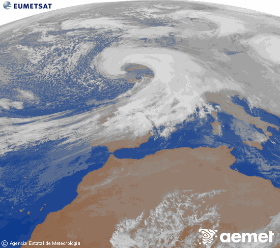 Imaxe da zona de Europa e Norte de �frica da canle infravermella do sat�lite Meteosat operacional en 0�N 0�W, procesada para darlle cor.&nbsp;xoves, 8 xaneiro  2026 19:00