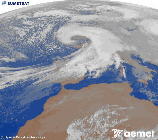 Imaxe da zona de Europa e Norte de �frica da canle infravermella do sat�lite Meteosat operacional en 0�N 0�W, procesada para darlle cor.&nbsp;xoves, 8 xaneiro  2026 20:00