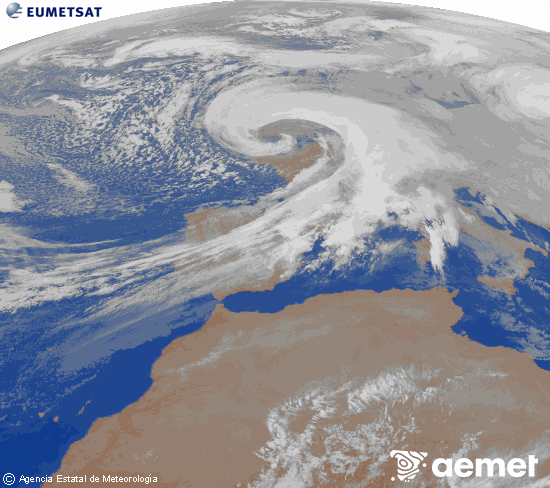 Imaxe da zona de Europa e Norte de �frica da canle infravermella do sat�lite Meteosat operacional en 0�N 0�W, procesada para darlle cor.&nbsp;xoves, 8 xaneiro  2026 22:00