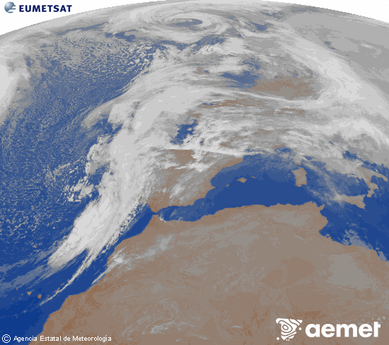 Imagen de la zona de Europa y Norte de �frica del canal infrarrojo del sat�lite Meteosat operacional en 0�N 0�W, procesada para darle color.&nbsp;asteartea, 2026ko urtarrilak 13, ordua: 04:00