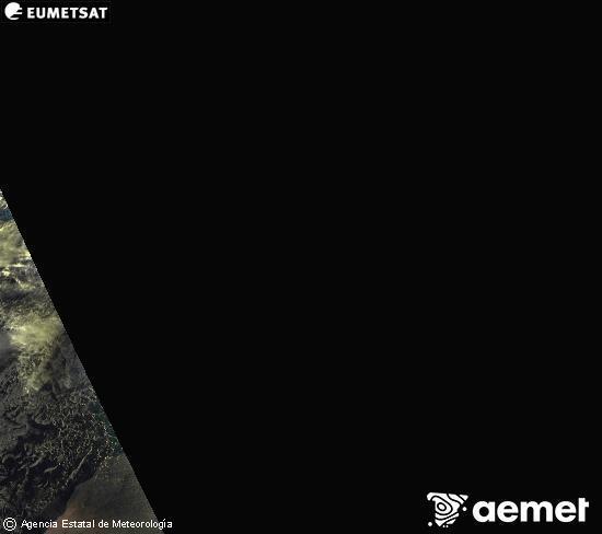 Esta imagen se genera utilizando informaci�n de los canales visibles del sat�lite METEOSAT perteneciente a la segunda generaci�n de sat�lites Meteosat (MSG). Por ese motivo, s�lo hay informaci�n en la zona iluminada por el sol. Adem�s, los canales han sido normalizados para que el brillo no dependa de la posici�n del sol.&nbsp;dimecres, 14 de gener  2026 19:00