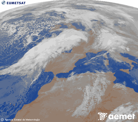 Imagen de la zona de Europa y Norte de �frica del canal infrarrojo del sat�lite Meteosat operacional en 0�N 0�W, procesada para darle color.&nbsp;osteguna, 2026ko urtarrilak 15, ordua: 06:00