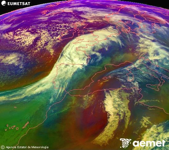 RGB-a Meteosat eragiketa-sateliteko hainbat kanal 0�W-a 0�N-ean, aire-masen eta hodeitzaren ezaugarrien erakusgarri izango dena.&nbsp;osteguna, 2026ko urtarrilak 15, ordua: 12:00