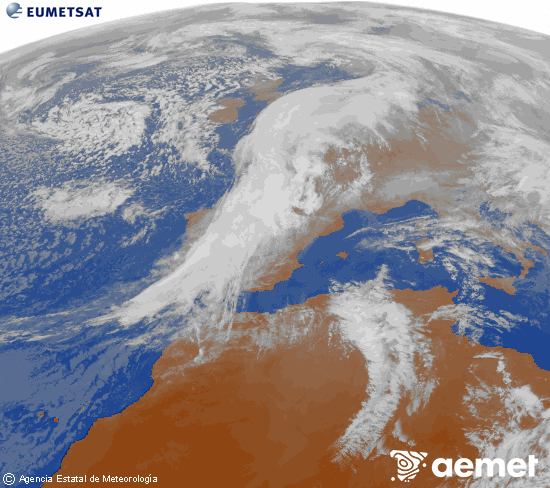 Imagen de la zona de Europa y Norte de �frica del canal infrarrojo del sat�lite Meteosat operacional en 0�N 0�W, procesada para darle color.&nbsp;osteguna, 2026ko urtarrilak 15, ordua: 16:00